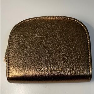 LOVE & LORE Metallic Gold Zip Wallet